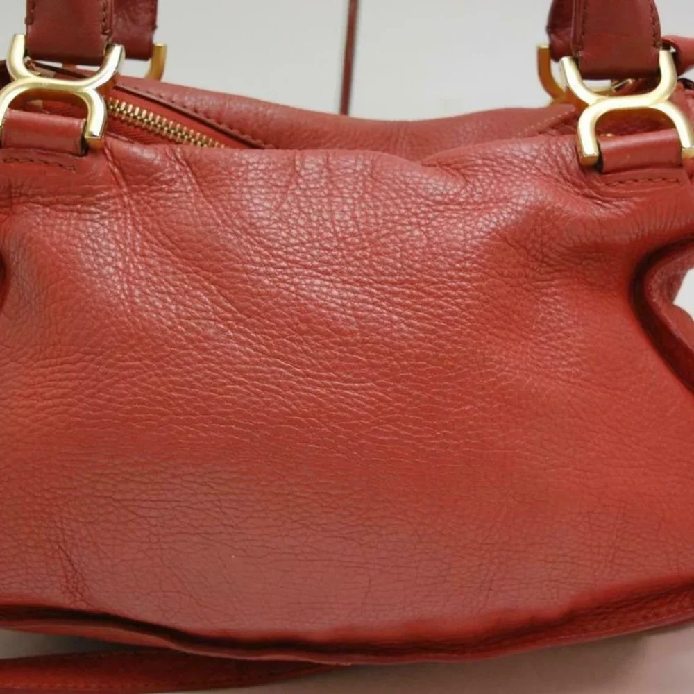 Auth Chloe Marcie Medium Shoulder Bag Leather Maple